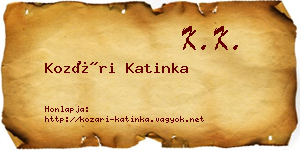 Kozári Katinka névjegykártya